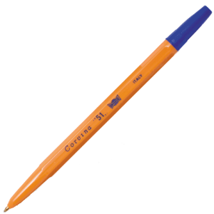 Ручка синяя Corvina 51 желтый корпус уп50